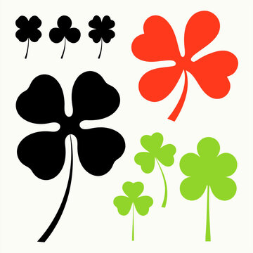 Clover leaves vector set