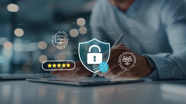 Data privacy and secure information governance supported by enterprise security controls and business professional documenting compliance procedures