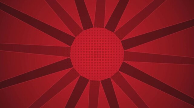 Abstract dynamic red sunburst motion background featuring radial lines and dotted circle center graphic element for creative design.