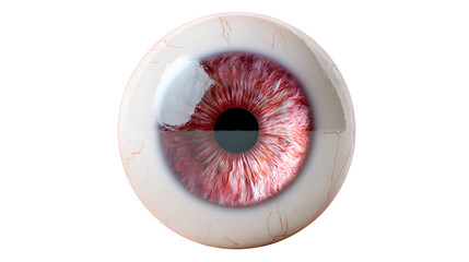 creepy eyeball with soft glowing backlight, halloween decoration, 3D render with glass and plastic texture, octane render style, isolated on white background © AN STOCK