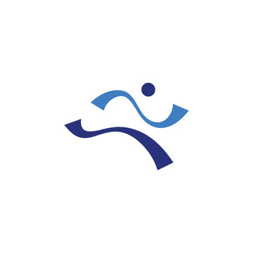 Runner app sport app vector logo design