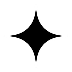 Minimal Four Point Sparkle Star Icon Vector Silhouette © galih