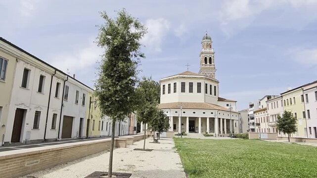 Rovigo, Veneto, Italy - July 23, 2026 - Views of the Rotonda&mdash;the religious and architectural monument of the city of Rovigo&mdash;a church dedicated to the Blessed Virgin of Succour