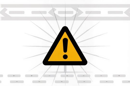 Panneau d'avertissement avec point d'exclamation, concept de s&eacute;curit&eacute; routi&egrave;re, danger, risque, vigilance et pr&eacute;vention sur fond graphique