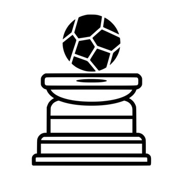 Stone Pedestal with Hovering Crystal Orb Vector Icon Illustration