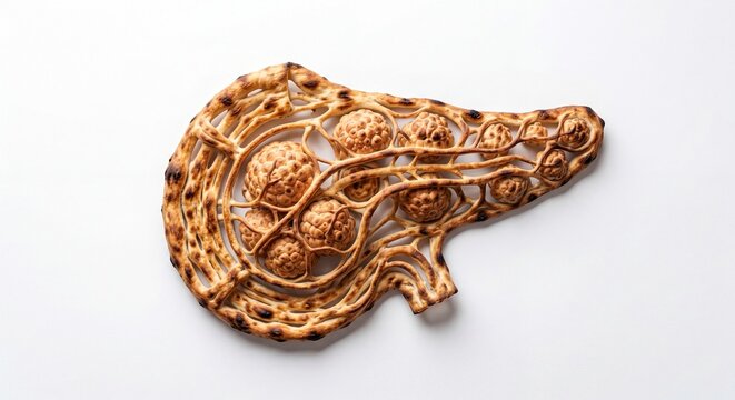 An artistic representation of a human liver crafted from intricate woven wood or organic material.