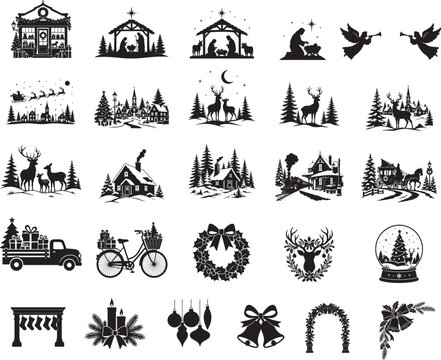 Christmas Silhouette Vector Set