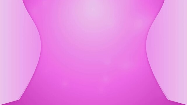 Abstract pink background with curved soft borders and floating light bokeh particles creating smooth cinematic motion loop video.