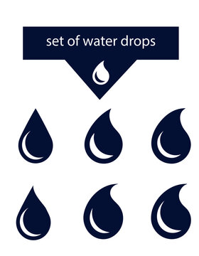 set of six water drops