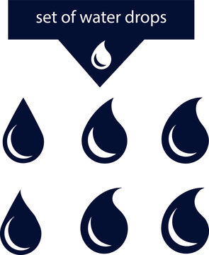 set of six water drops