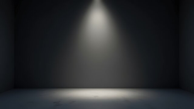 moody empty charcoal grey studio interior for product showcase minimalist sophisticated advertising backdrop clean seamless floor spotlighting