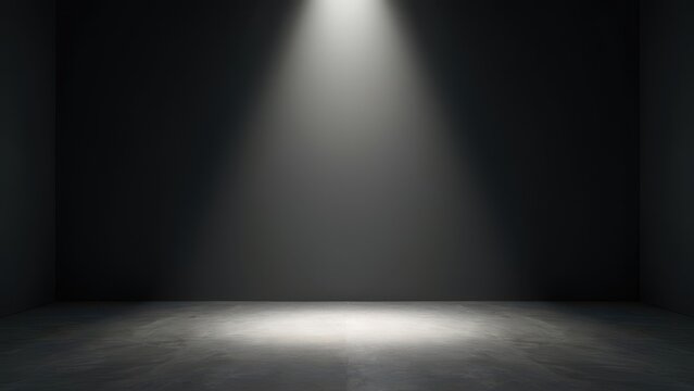 minimalist empty product studio setting dramatic spotlight on concrete floor perfect for commercial advertisement background shoot