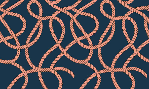 Seamless pattern of intertwined ropes texture background