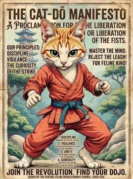 poster vintage gatto astronauta