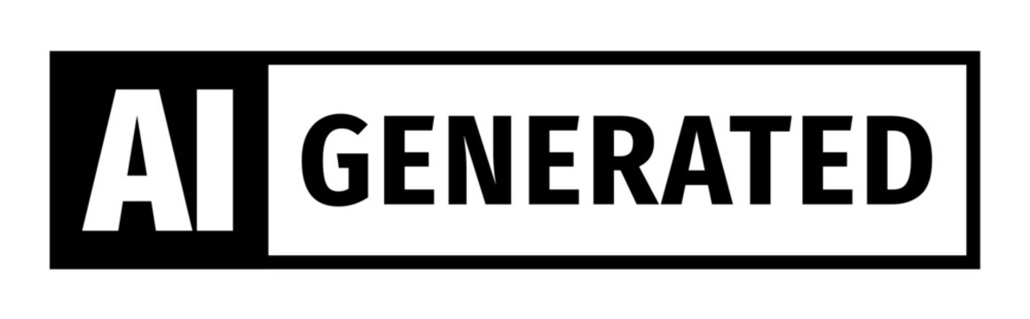 Button AI generated content sticker black