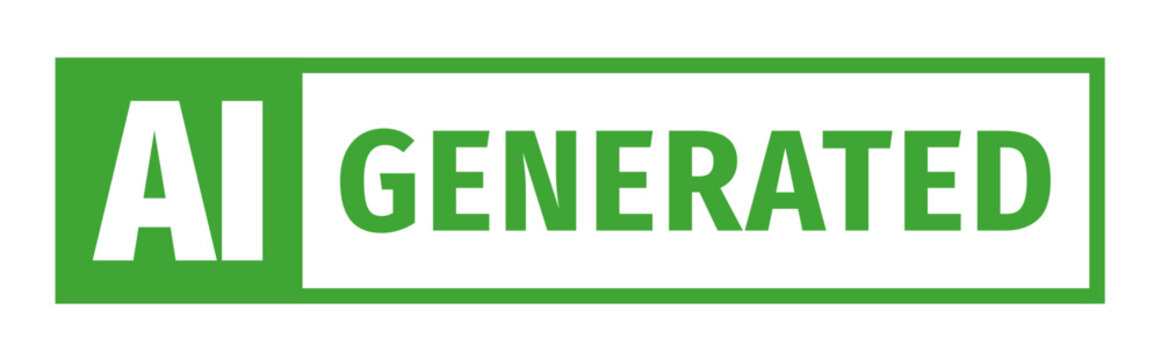 Button AI generated content sticker green