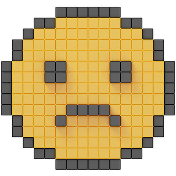 Pixelated Sad Face Icon