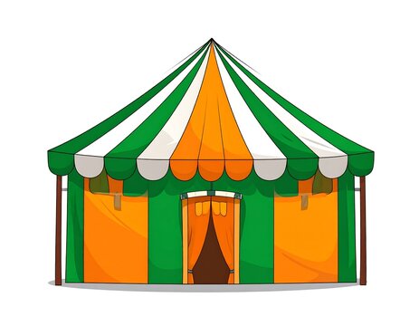 Green Circus Tent Vector.