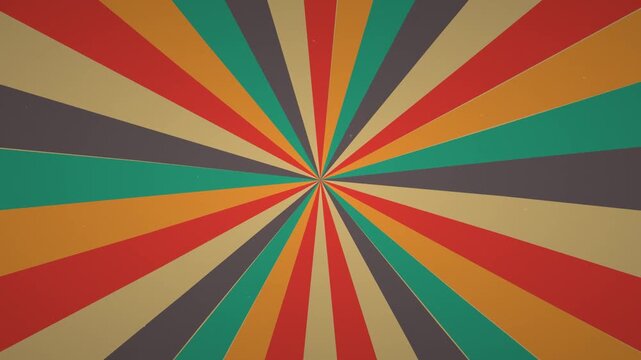 Vibrant geometric abstract motion graphics with radiating colorful triangular shapes, seamless loop animation, symbolizing energy, creativity, and digital design