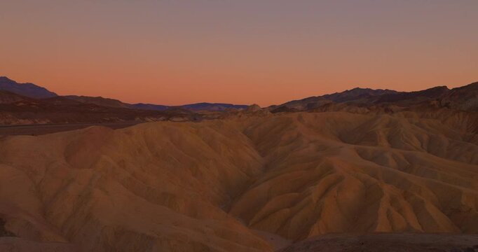 Zabriskie Point Badlands at Sunset in Death Valley National Park