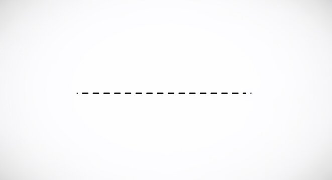 A solitary dashed line, stark white void, a whisper of separation.