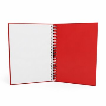 Open Red Notebook: Clean Lines, Crisp White Pages, Bound for Ideas