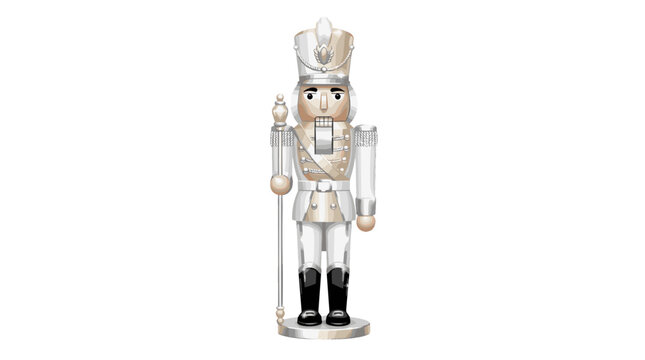 Decorative wooden nutcracker soldier figurine with detailed uniform and traditional design