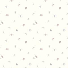 Obraz premium Delicate Botanical Sprig Seamless Pattern for Wallpaper and Fabric