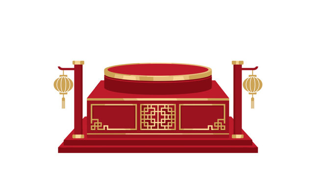 Traditional Chinese decorative border design featuring auspicious red cloud patterns and golden floral ornaments for Lunar New Year celebrations, cultural greeting cards, and festive backgrounds.