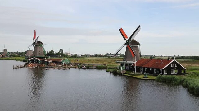 Ancient windmills near Kinderdijk, Netherlands