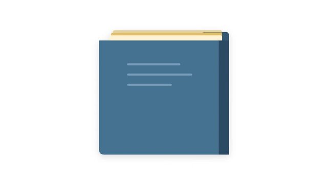 Blue Folder with Documents and Tabs on White Background.