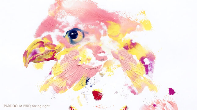 Watercolor painting of abstract floral design with soft pastel colors and dark center