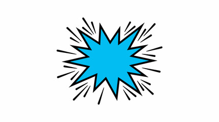Fototapeta premium Blue Comic Explosion Frame Vector Graphic for Retro Pop Art Style Design