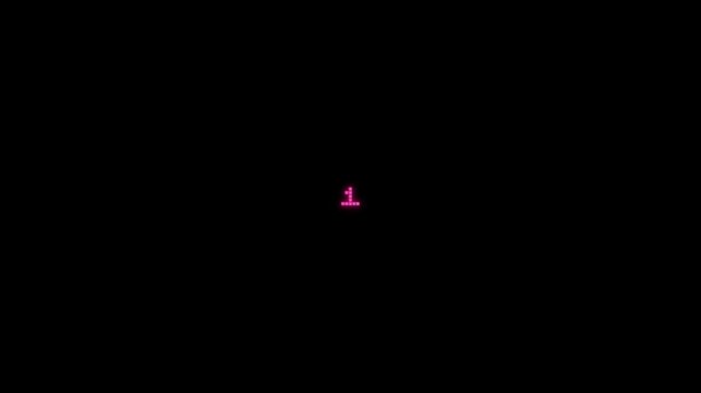 Retro Gaming Intro, Pixel Countdown Timer with Get Ready 3 2 1 Go, Retro Pixel Neon Get Ready 3 2 1 Go Countdown Animation for Gaming Intros and Stream Starting Screens 4k video