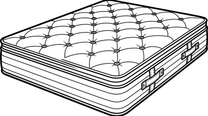 Obraz premium Tufted mattress illustration with handles isolated on white background
