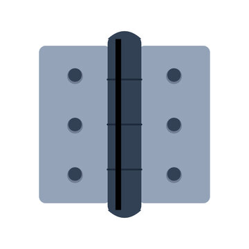 Stainless steel door hinge vector flat icon