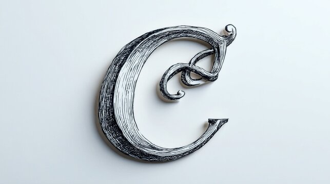 Elegant Celtic Knot Initial Letter C Monogram Design Symbol Graphic Art