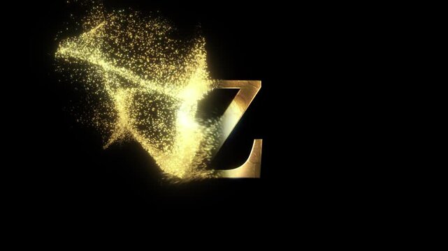 The English letter Z in gold and transparent colors