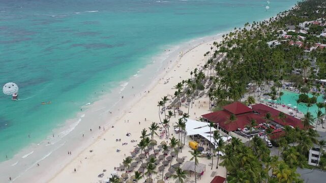 Aerial view of the famous Bavaro beach near Punta Cana, Dominican republic