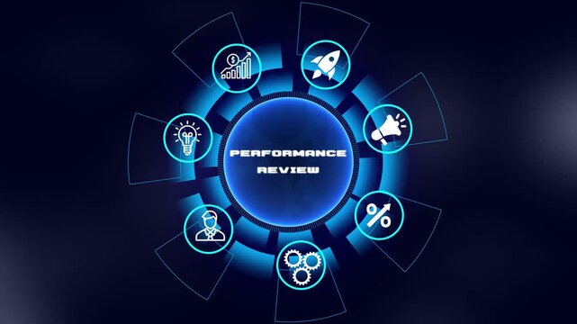 Performance Review Process for Employee Evaluation Workforce Development and Organizational Growth Concept