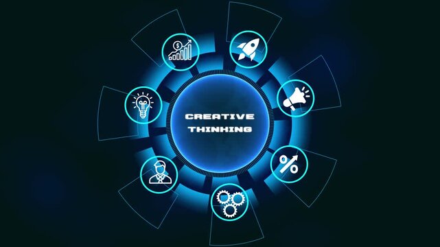 Creative Thinking Process for Innovative Problem Solving Business Strategy and Idea Generation Concept