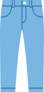 A flat vector illustration of light blue denim jeans with an elastic waistband and casual style
