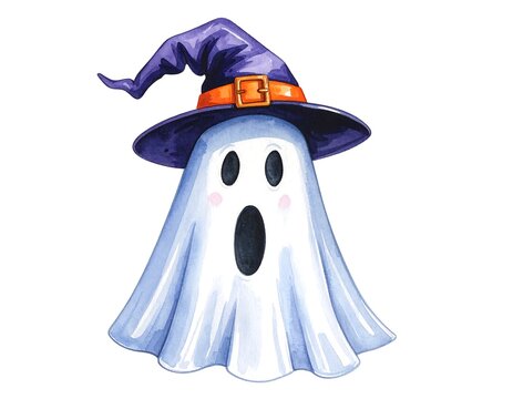 Halloween Ghost in Hat.