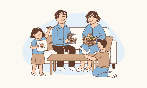 Family Sharing Memories by Presenting Small Meaningful Objects and Stories Vector