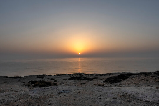 Fuwairit, Qatar - December 08, 2025: Qatar Serene Beach at Sunrise. Fuwairit Kite Beach Qatar
