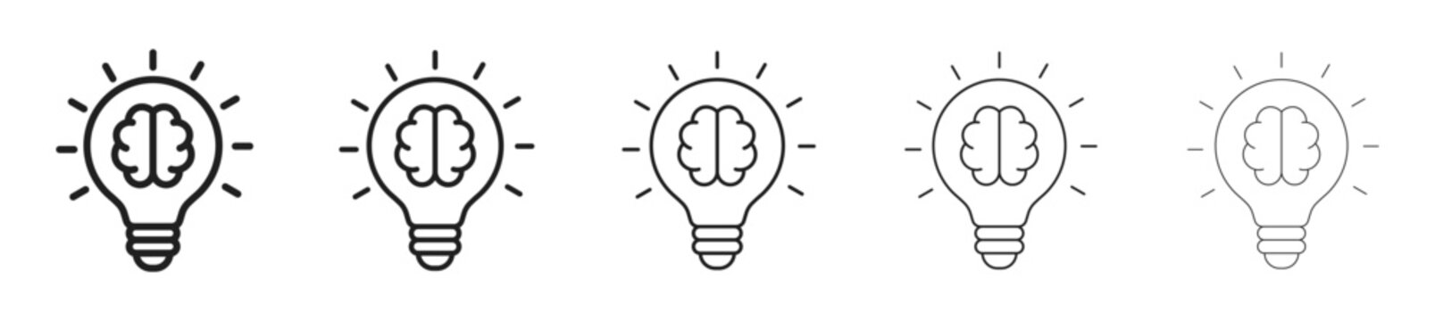 brain light bulb icon set. brain light bulb icon set for creative idea startup concept knowledge innovation and brainstorming user interface