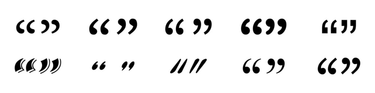 quotation marks set. quotation marks icon collection for typography design and text styling