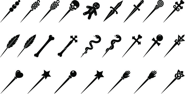 Mystical Ritual Pins and Magic Icon Needles Set