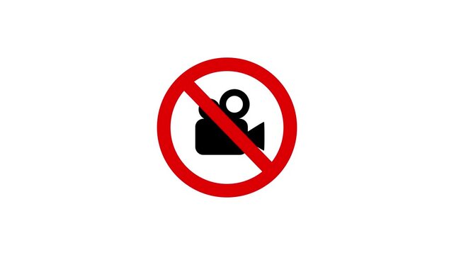 No video shooting icon animation on white background.4k video