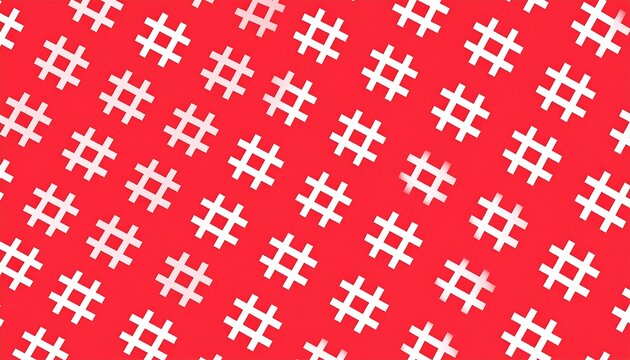 Hashtag Pattern with Red and White. (1)